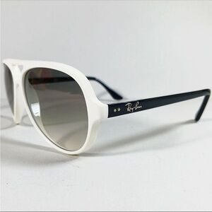 Ray-Ban RB4125 Cats 5000 Classic Sunglasses white frames. Unisex